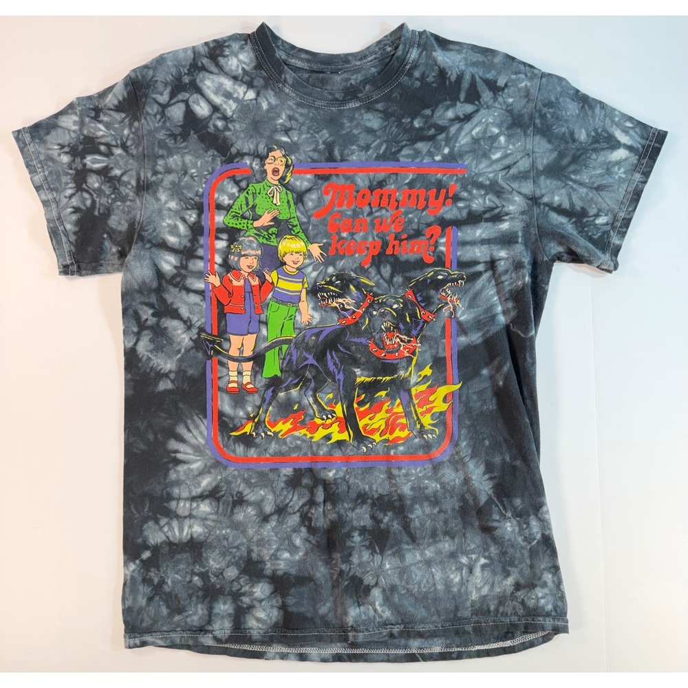 Steven Rhodes Mommy Can We Keep Him Cerberus Graphic Tie Dye T-Shirt Medium